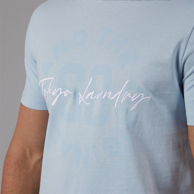 Tokyo Laundry Mens Men's Carcle T-Shirt Blue - Image 3