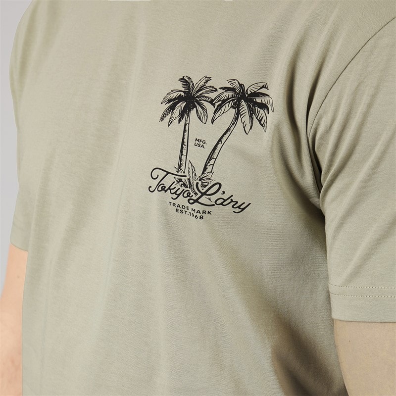 Tokyo Laundry Mens Tamanna T-Shirt And Jersey Shorts Set Seagrass - Image 3