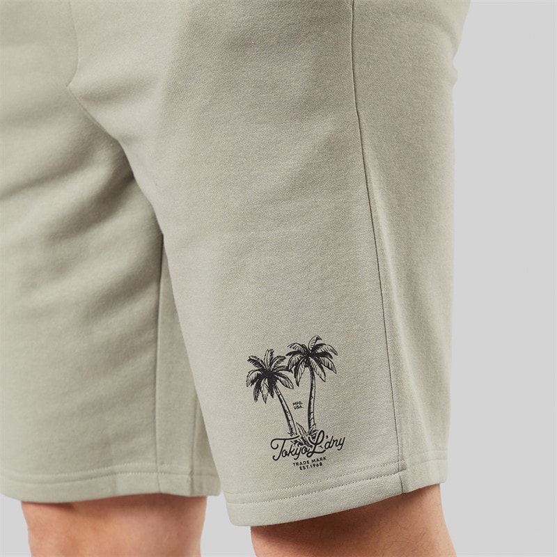 Tokyo Laundry Mens Tamanna T-Shirt And Jersey Shorts Set Seagrass - Image 5
