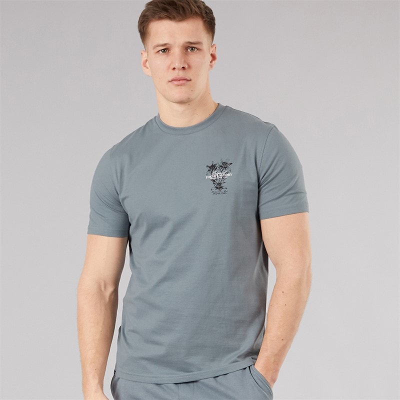 Tokyo Laundry Mens Talmai T-Shirt Cool Grey - Image 2