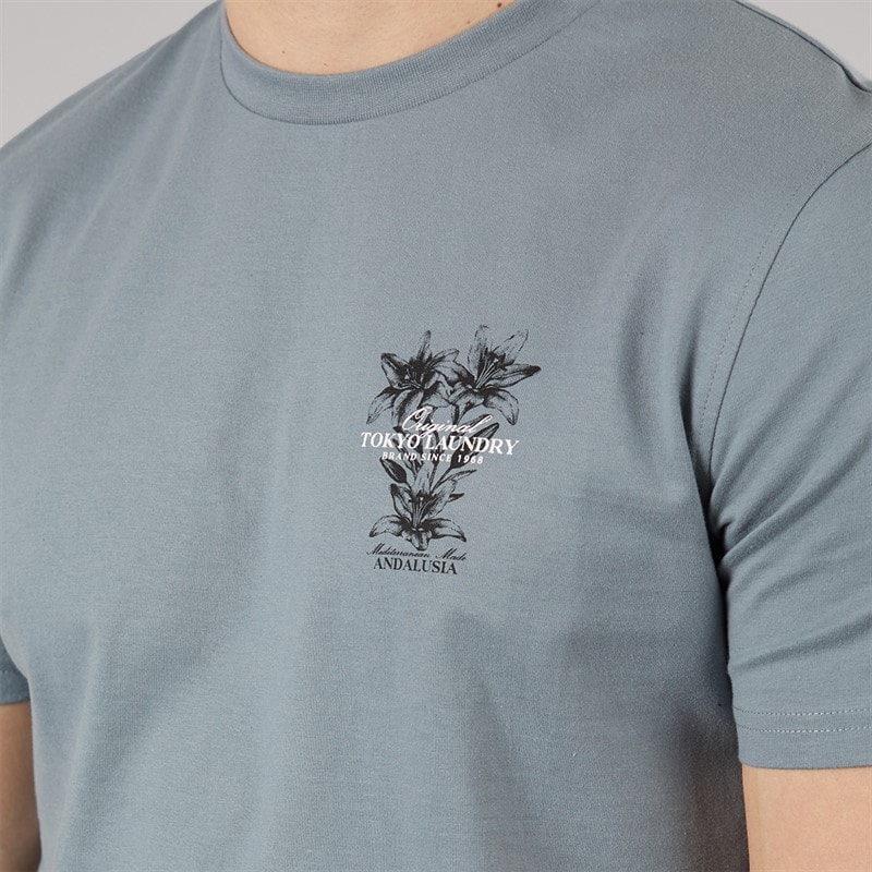 Tokyo Laundry Mens Talmai T-Shirt Cool Grey - Image 5