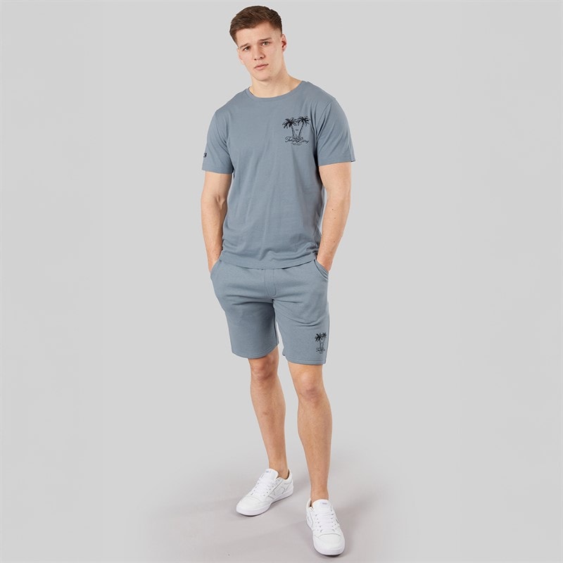 Tokyo Laundry Mens Men's Tamanna T-Shirt And Jersey Shorts Set Set Cool Grey - Image 4