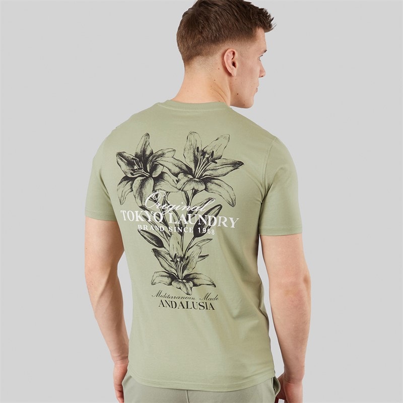 Tokyo Laundry Mens Men's Talmai T-Shirt Seagrass - Image 3