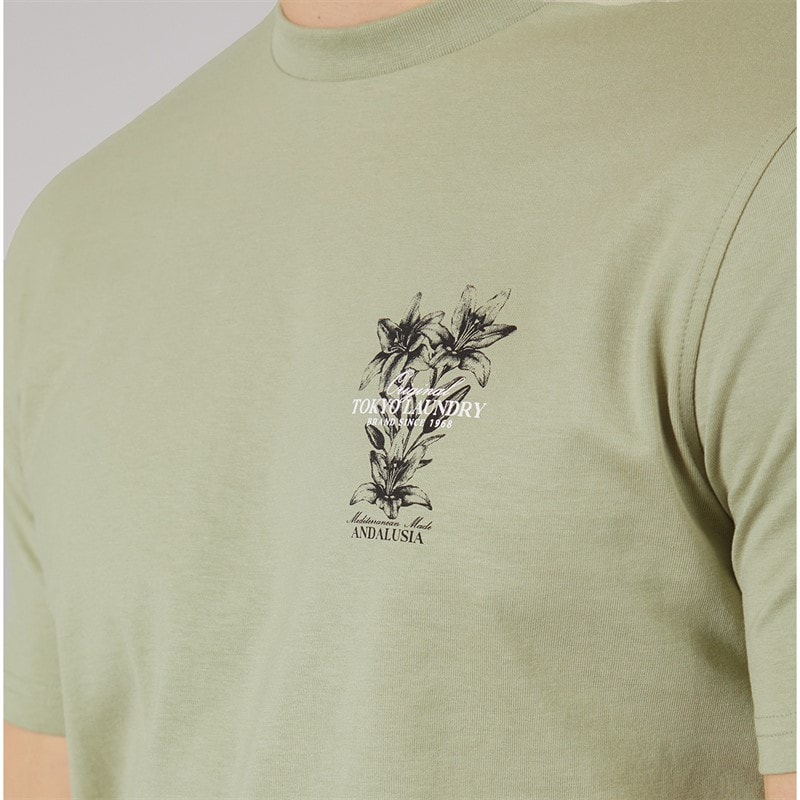 Tokyo Laundry Mens Men's Talmai T-Shirt Seagrass - Image 5