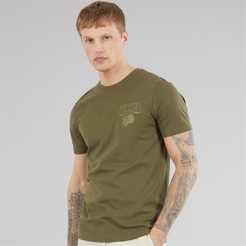 Tokyo Laundry Mens Men's Orange Juice T-Shirt Grape Leaf - Image 2