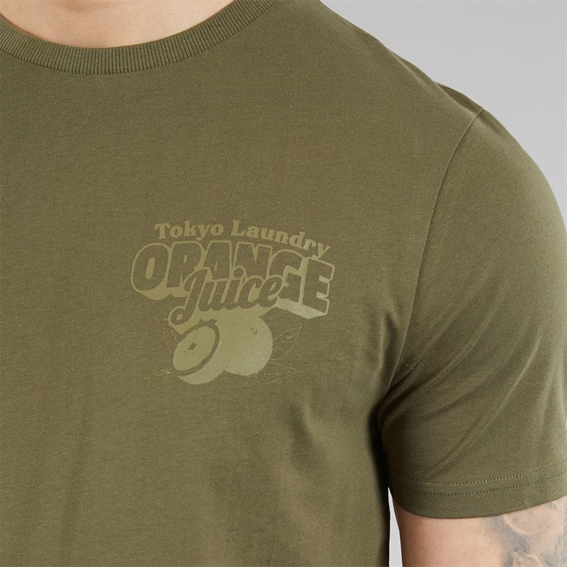 Tokyo Laundry Mens Men's Orange Juice T-Shirt Grape Leaf - Image 5
