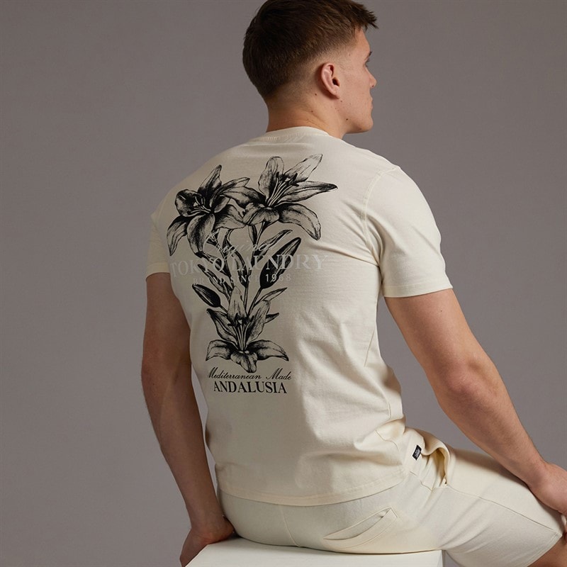 Tokyo Laundry Mens Talmai T-Shirt Cream - Image 1