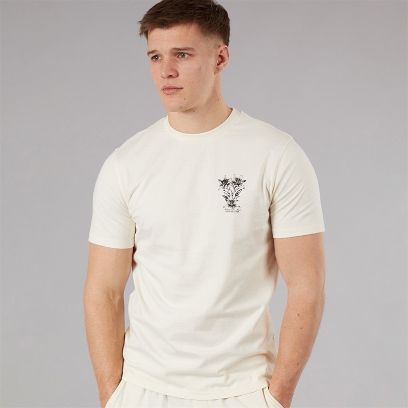 Tokyo Laundry Mens Talmai T-Shirt Cream - Image 2