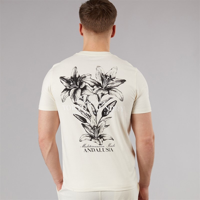 Tokyo Laundry Mens Talmai T-Shirt Cream - Image 3