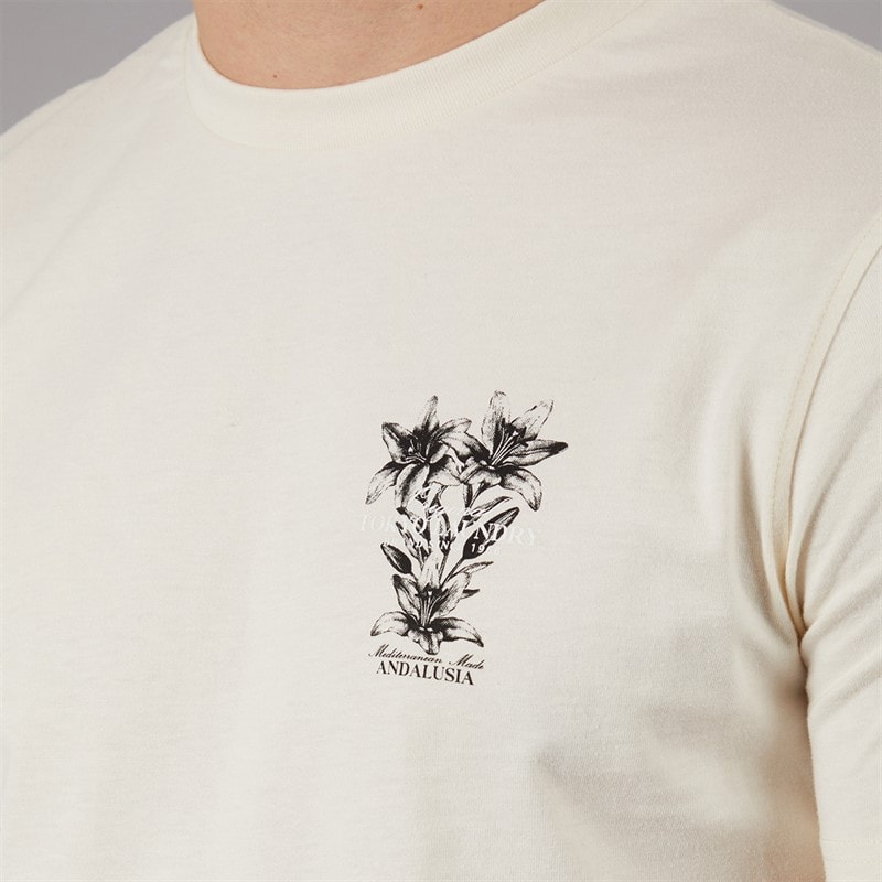 Tokyo Laundry Mens Talmai T-Shirt Cream - Image 5