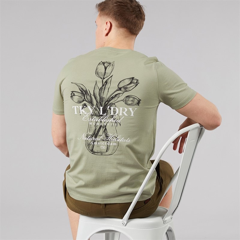 Tokyo Laundry Mens Tassos T-Shirt Seagrass