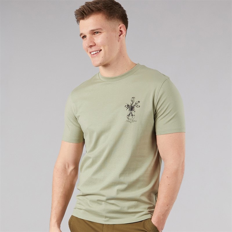 Tokyo Laundry Mens Tassos T-Shirt Seagrass - Image 2
