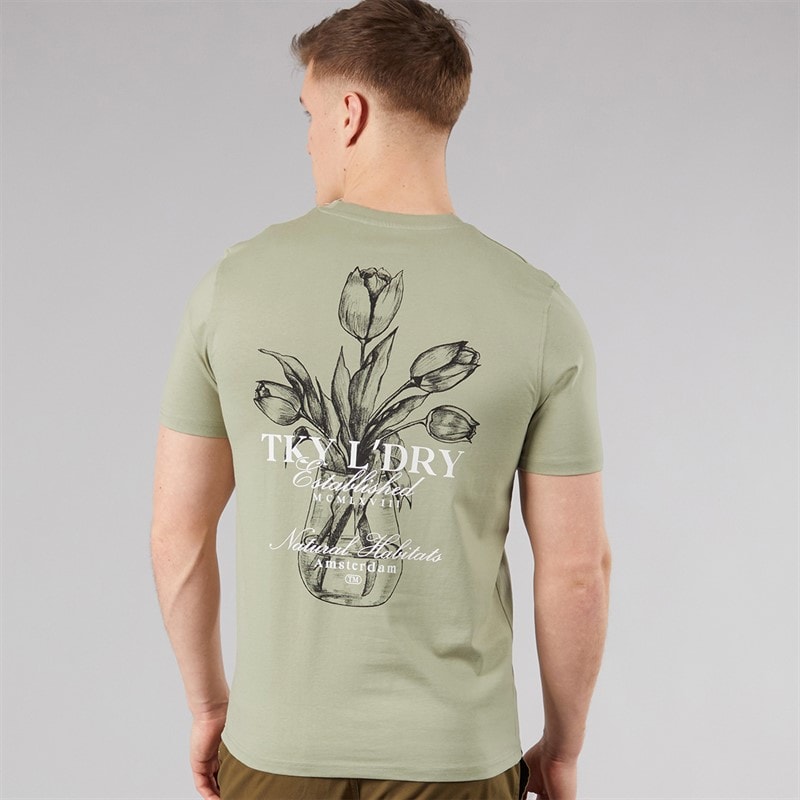 Tokyo Laundry Mens Tassos T-Shirt Seagrass - Image 3
