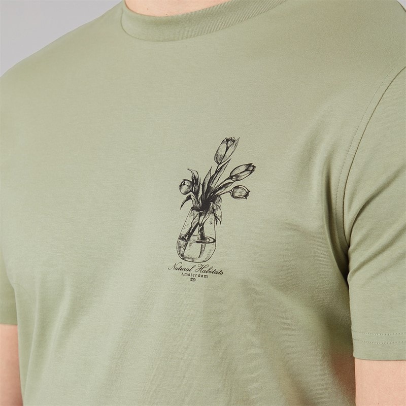 Tokyo Laundry Mens Tassos T-Shirt Seagrass - Image 5