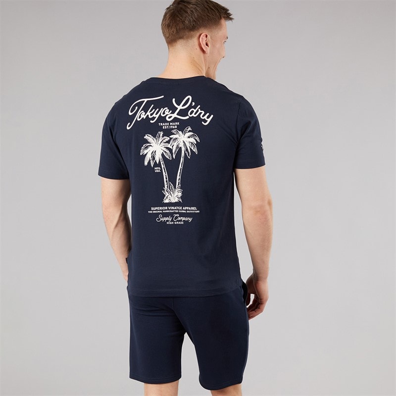 Tokyo Laundry Mens Men's Tamanna T-Shirt And Jersey Shorts Set Set Sky Captain Navy - Image 2