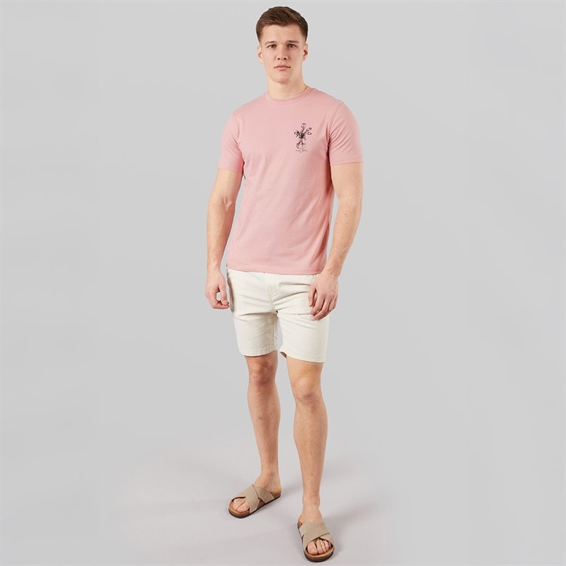 Tokyo Laundry Mens Tassos T-Shirt Pink - Image 4