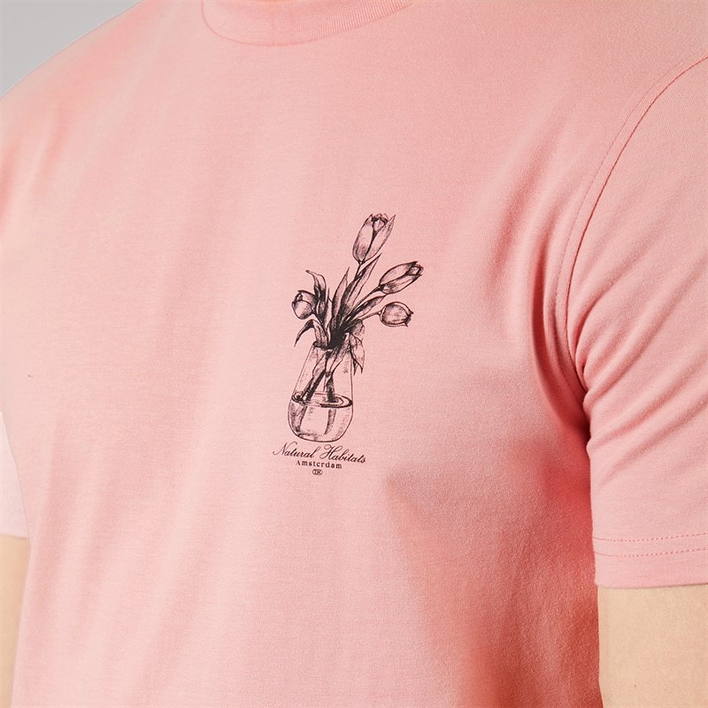 Tokyo Laundry Mens Tassos T-Shirt Pink - Image 5