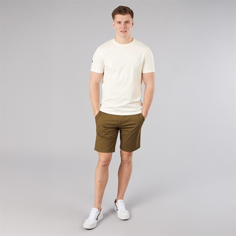 Tokyo Laundry Mens Lewes T-Shirt Cream - Image 4