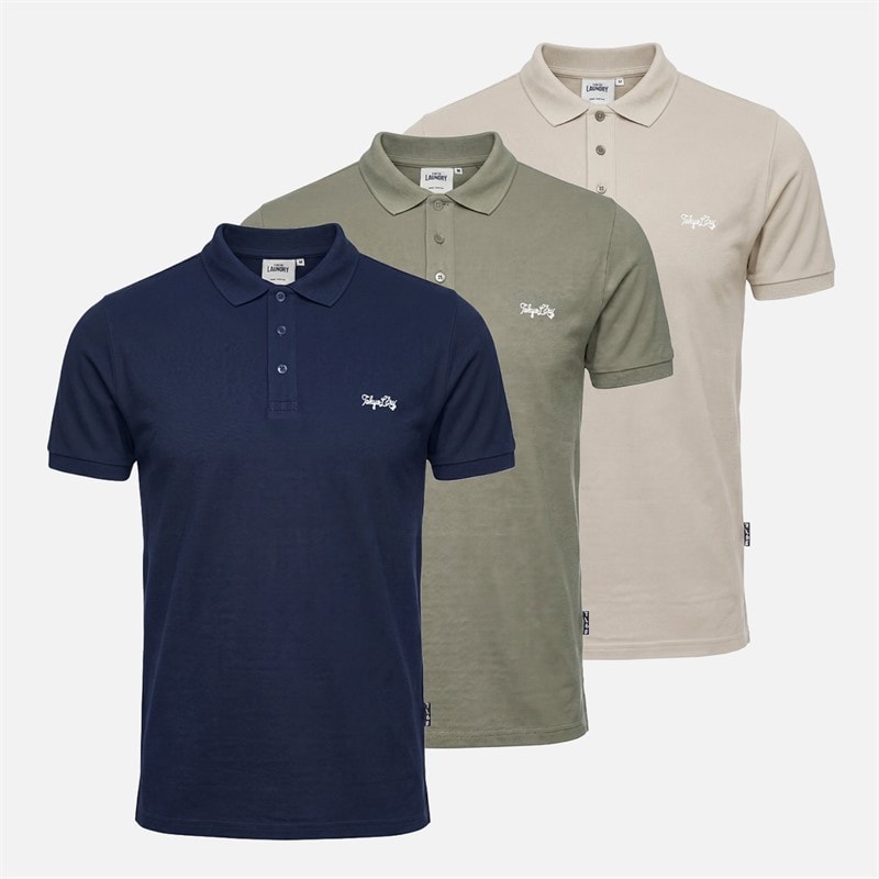 Tokyo Laundry Mens Fayde Three Pack Polo Shirts Multi