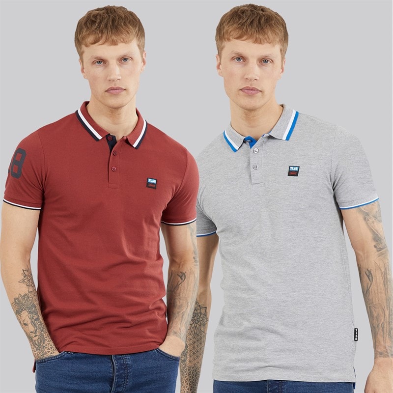 Tokyo Laundry Mens Subverse Two Pack Polo Shirts Multi