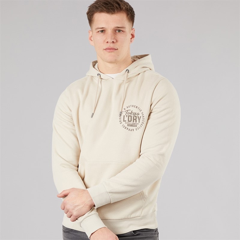 Tokyo Laundry Mens Carragher Hoodie Stone Rainy Day - Image 2