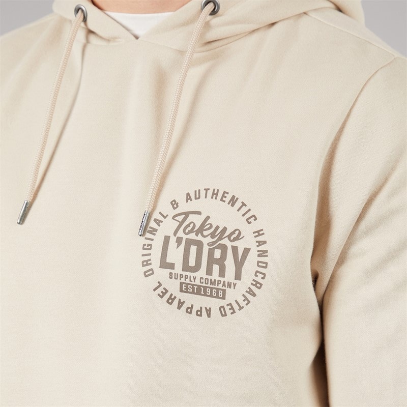 Tokyo Laundry Mens Carragher Hoodie Stone Rainy Day - Image 5