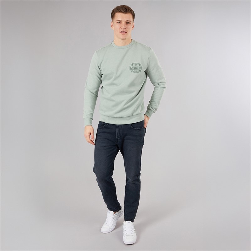Tokyo Laundry Mens Carvalho Crew Neck Sweatshirt Green Jadeite - Image 4