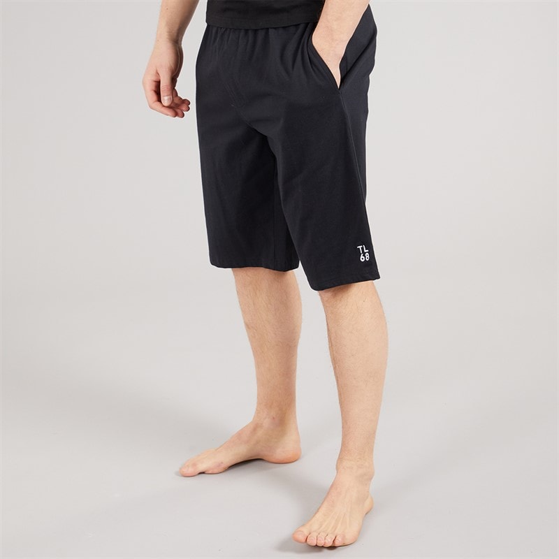 Tokyo Laundry Mens Emre Jersey Lounge Shorts Black Jet Black - Image 1