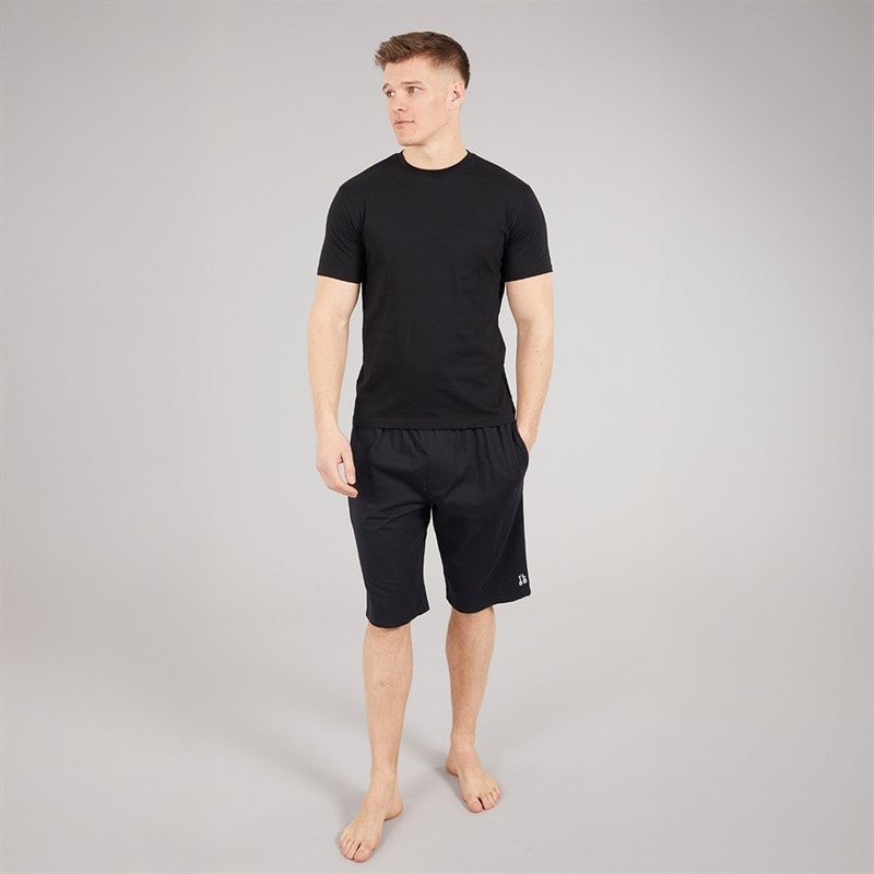 Tokyo Laundry Mens Emre Jersey Lounge Shorts Black Jet Black - Image 4