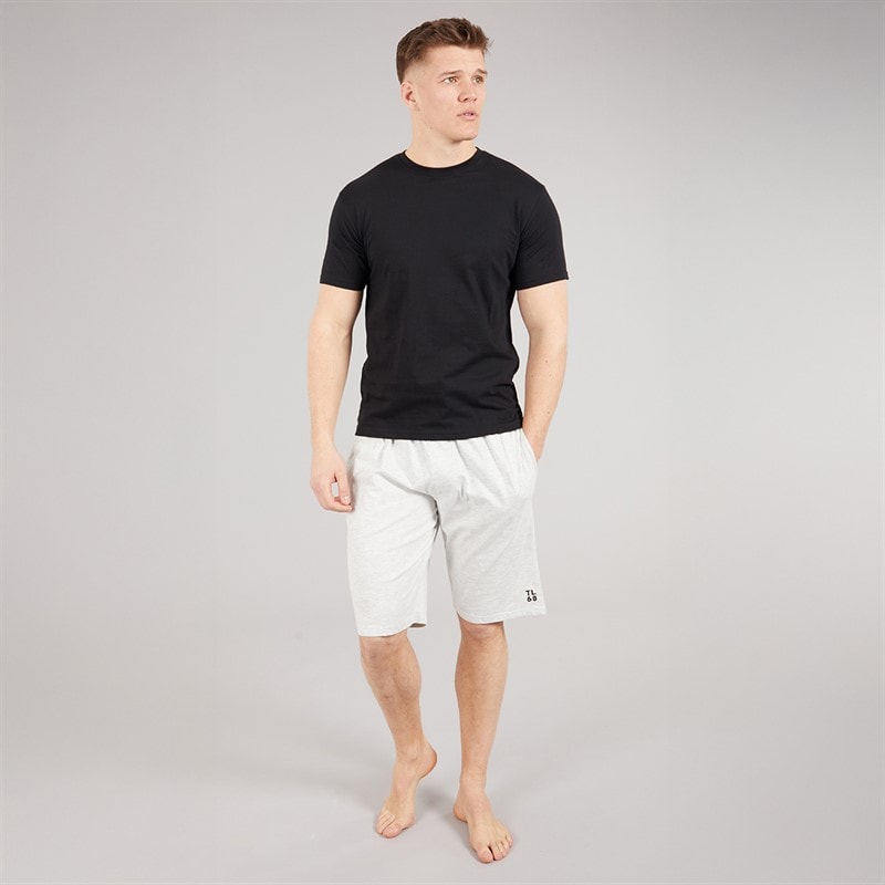 Tokyo Laundry Mens Emre Jersey Lounge Shorts Light Grey - Image 4