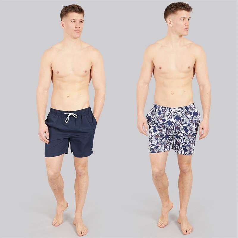 Tokyo Laundry Mens Tahan Two Pack Swim Shorts Multi - Image 3