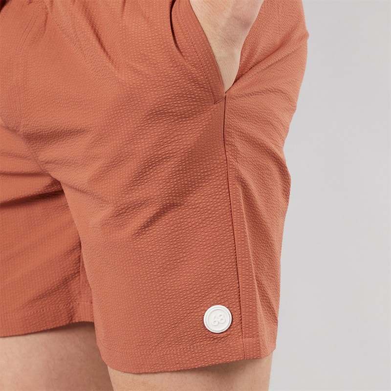 Tokyo Laundry Mens Byers Seersucker Swim Shorts Brown - Image 3