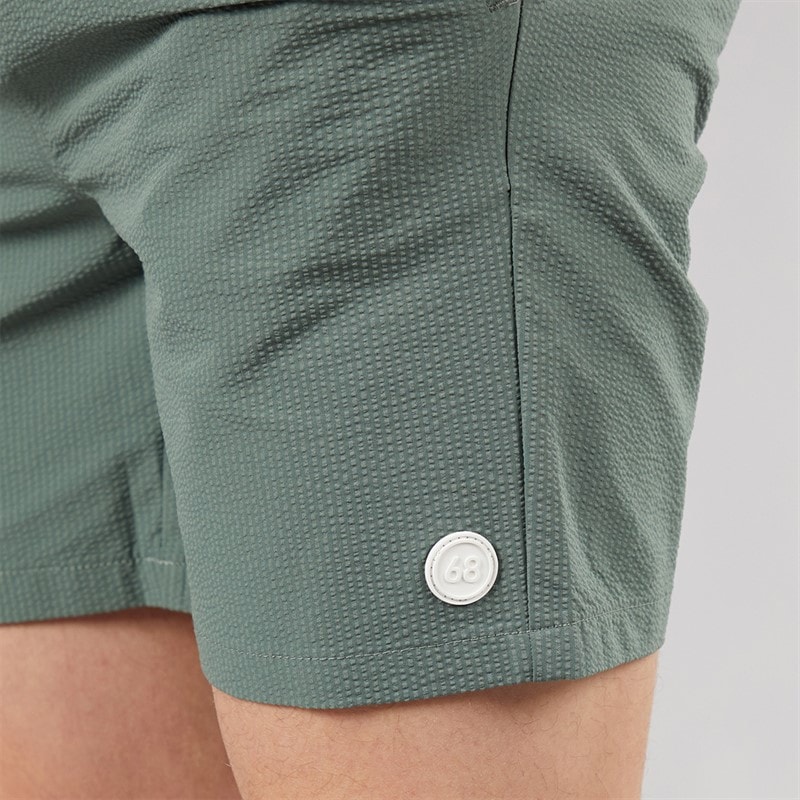 Tokyo Laundry Mens Byers Seersucker Swim Shorts Green - Image 3