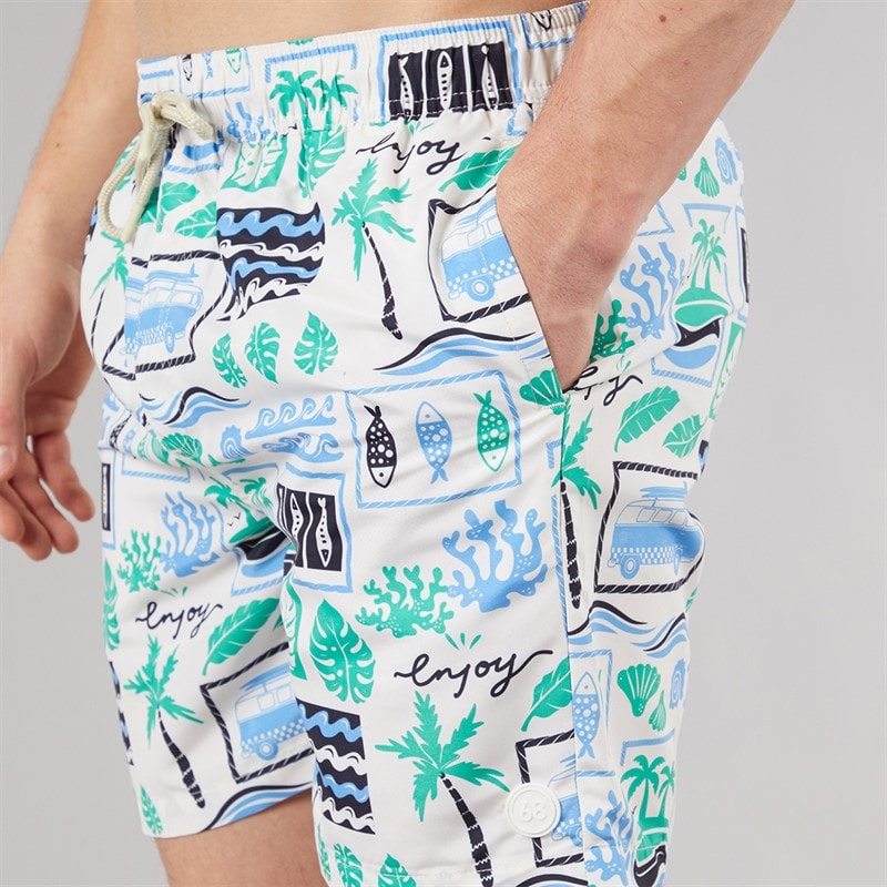 Tokyo Laundry Mens Taifa Swim Shorts White - Image 3