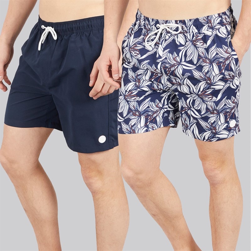 Tokyo Laundry Mens Tahan Two Pack Swim Shorts Multi