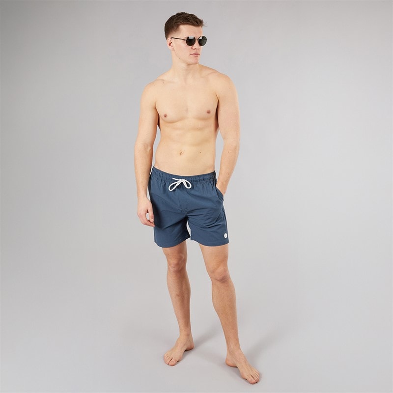 Tokyo Laundry Mens Byers Seersucker Swim Shorts Teal - Image 4