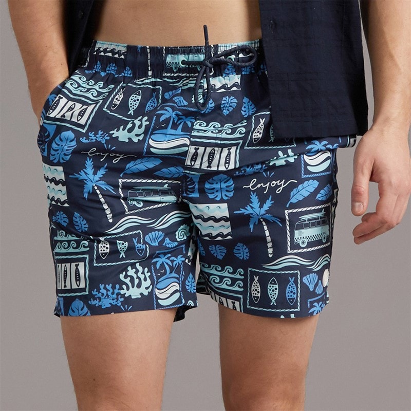 Tokyo Laundry Mens Taifa Swim Shorts Navy