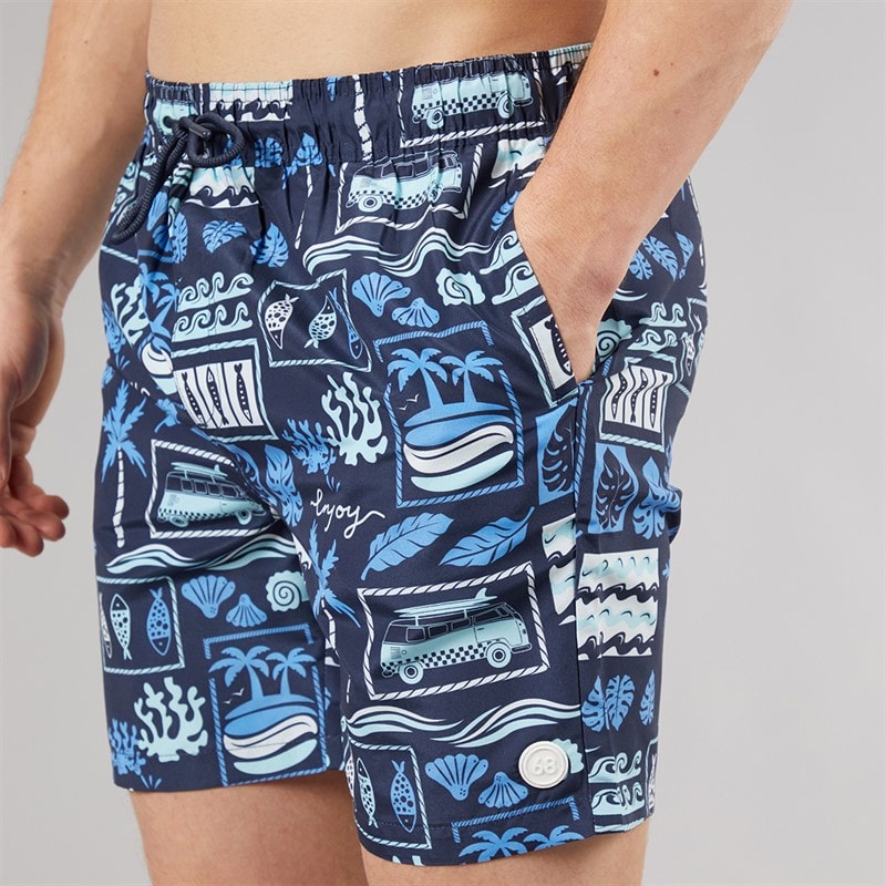 Tokyo Laundry Mens Taifa Swim Shorts Navy - Image 3