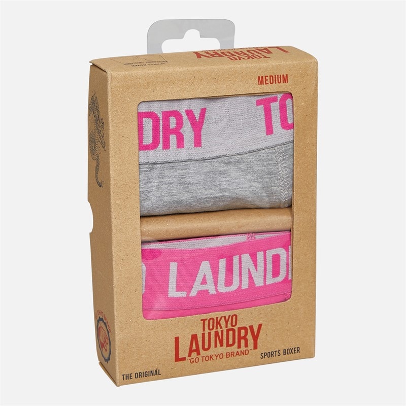 Tokyo Laundry Mens Whiston Two Pack Boxers Light Grey Marl - Image 2