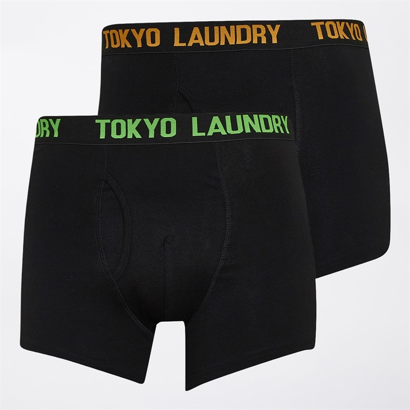 Tokyo Laundry Mens Weymouth Two Pack Boxers Orange - Image 1