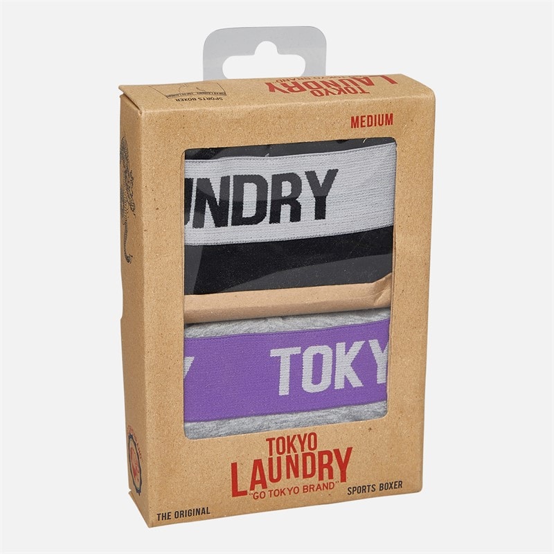 Tokyo Laundry Mens Wilton Two Pack Boxers Light Grey Marl - Image 2