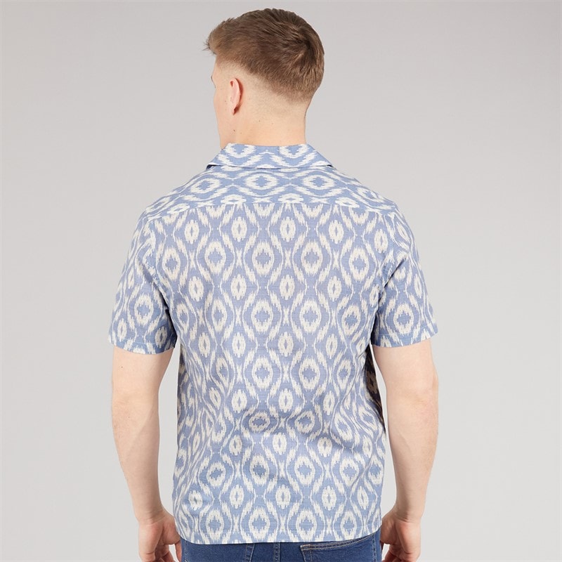 Tokyo Laundry Mens Malay Short Sleeve Shirt Blue Subdued Blue - Image 2