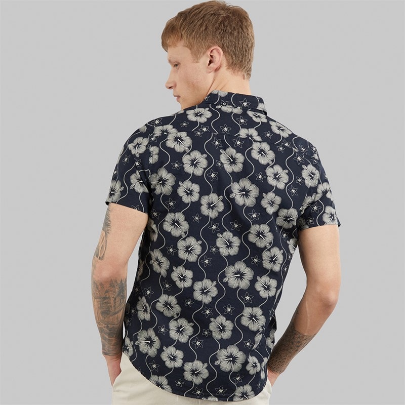 Tokyo Laundry Mens Pua Kala AOP Short Sleeve Shirt Navy - Image 2