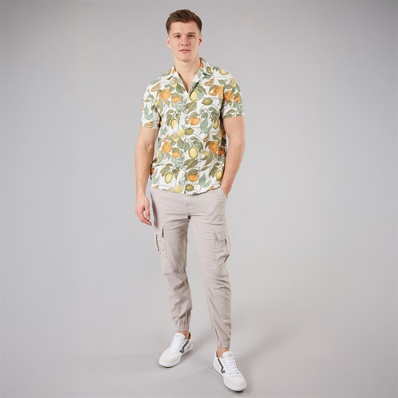 Tokyo Laundry Mens Lemon Grove AOP Short Sleeve Shirt Yellow - Image 3