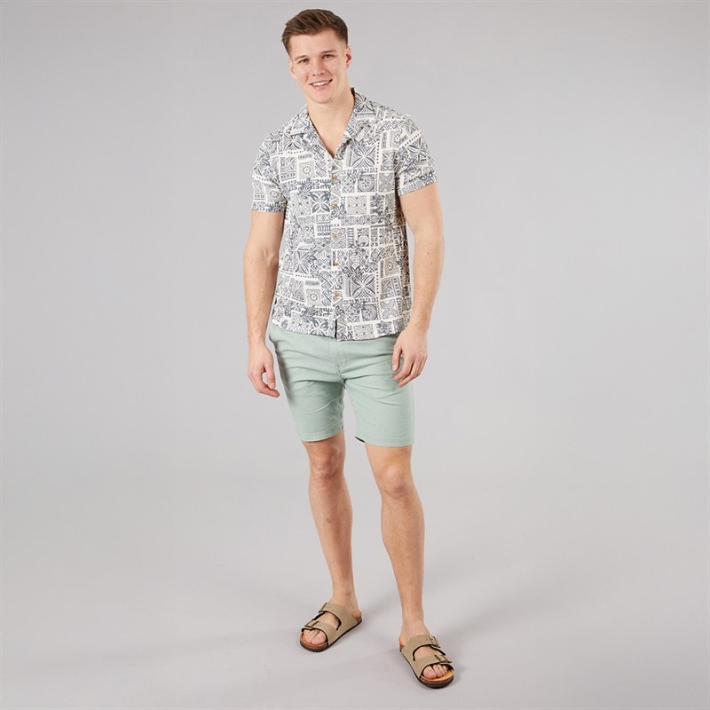 Tokyo Laundry Mens Tiki Short Sleeve Shirt Green - Image 4