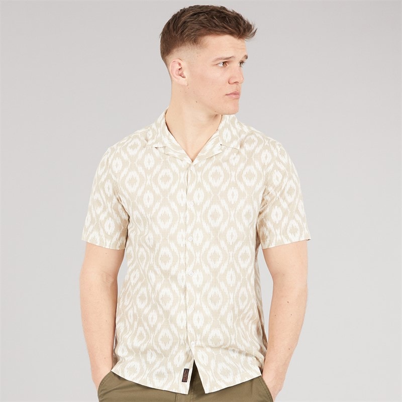 Tokyo Laundry Mens Malay Short Sleeve Shirt Stone Peyote - Image 3