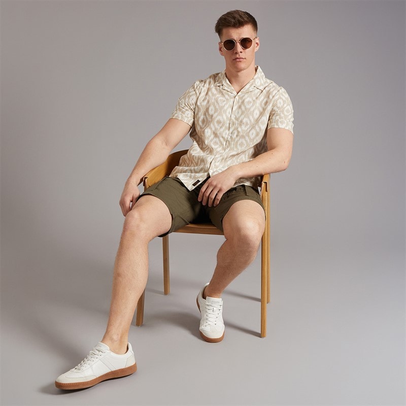 Tokyo Laundry Mens Malay Short Sleeve Shirt Stone Peyote - Image 4