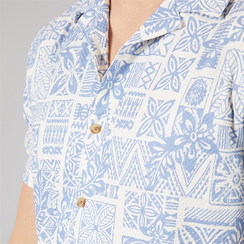 Tokyo Laundry Mens Tiki Short Sleeve Shirt Blue - Image 3