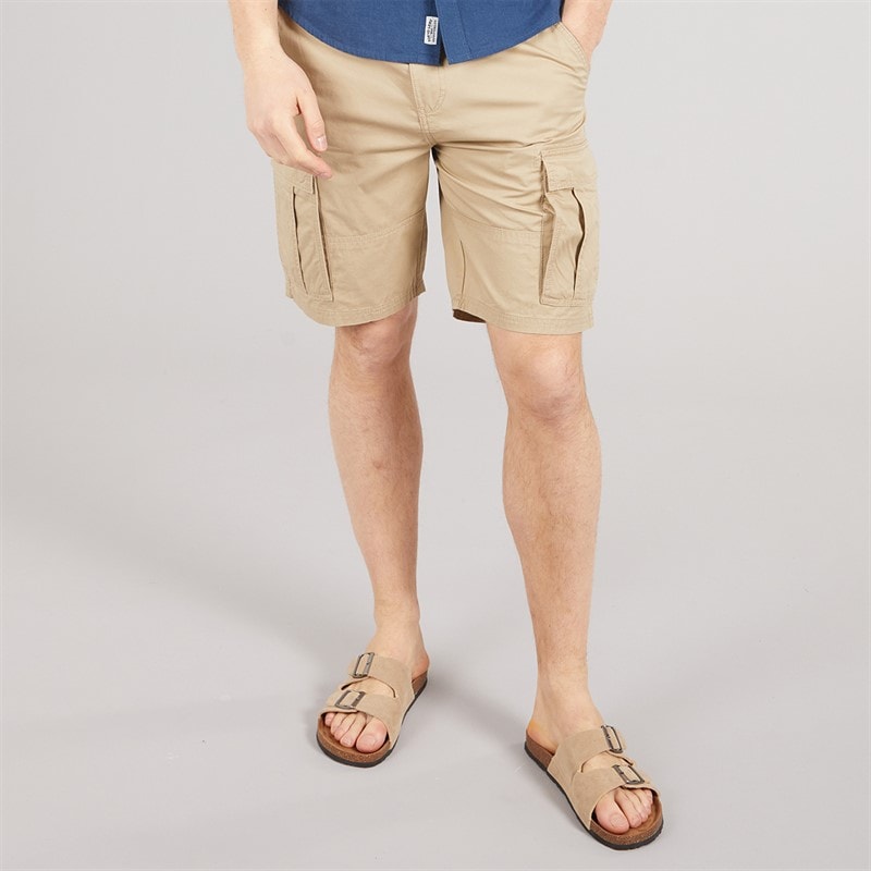 Tokyo Laundry Mens Spalding Cargo Shorts Stone - Image 1