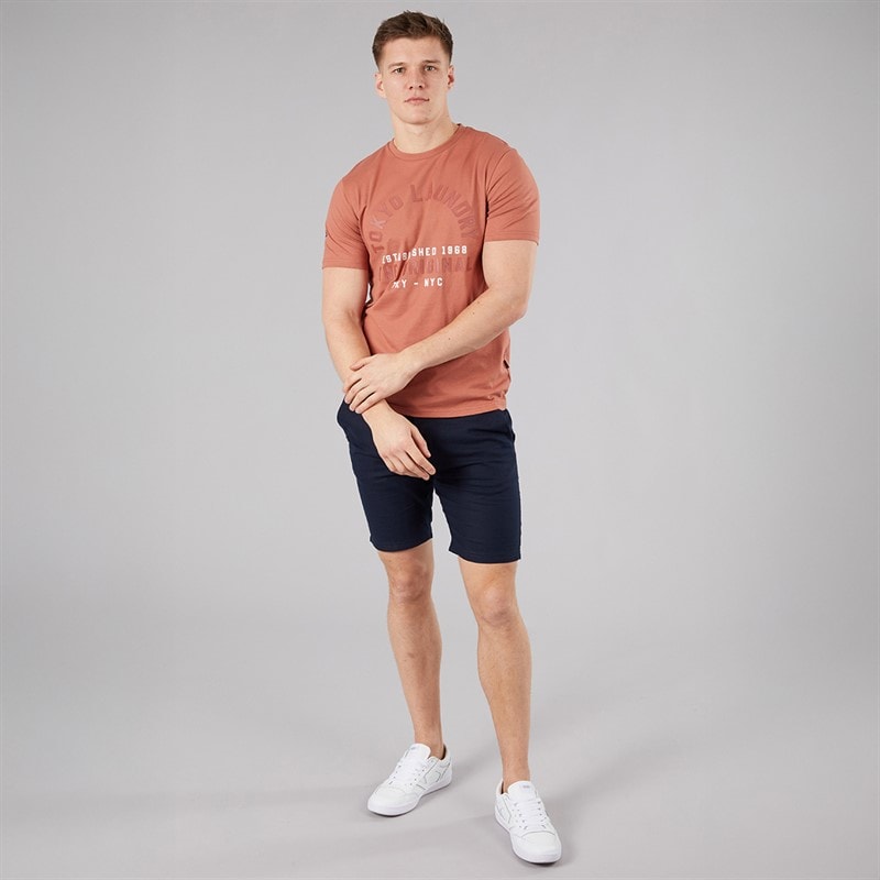 Tokyo Laundry Mens Fabrizio Linen Shorts Navy - Image 3
